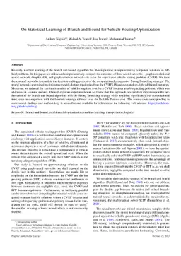 On Statistical Learning of Branch and Bound for Vehicle Routing
  Optimization