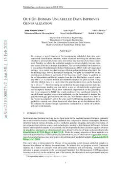 Out-Of-Domain Unlabeled Data Improves Generalization