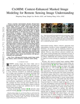 CtxMIM: Context-Enhanced Masked Image Modeling for Remote Sensing Image
  Understanding