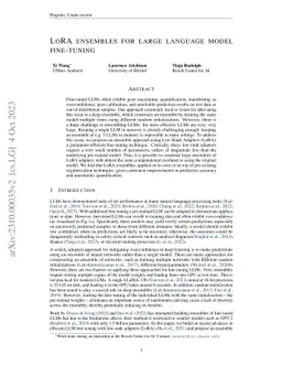LoRA ensembles for large language model fine-tuning