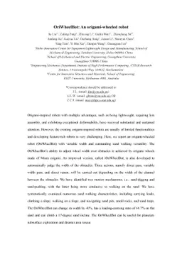 OriWheelBot: An origami-wheeled robot