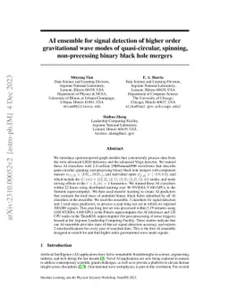 AI ensemble for signal detection of higher order gravitational wave
  modes of quasi-circular, spinning, non-precessing binary black hole mergers
