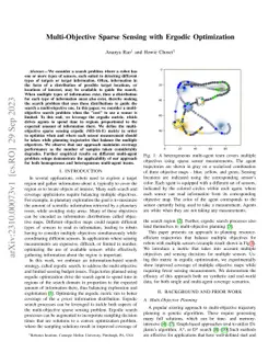 Multi-Objective Sparse Sensing with Ergodic Optimization
