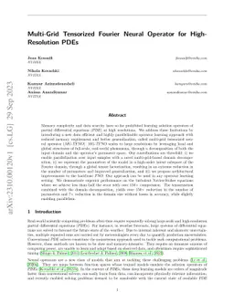 Multi-Grid Tensorized Fourier Neural Operator for High-Resolution PDEs