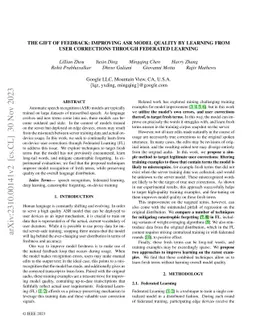 The Gift of Feedback: Improving ASR Model Quality by Learning from User
  Corrections through Federated Learning