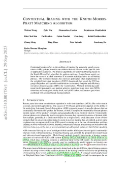 Contextual Biasing with the Knuth-Morris-Pratt Matching Algorithm