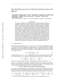 On the Equivalence of Graph Convolution and Mixup