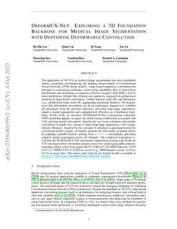 DeformUX-Net: Exploring a 3D Foundation Backbone for Medical Image
  Segmentation with Depthwise Deformable Convolution