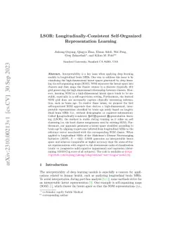 LSOR: Longitudinally-Consistent Self-Organized Representation Learning