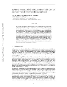 Scaling for Training Time and Post-hoc Out-of-distribution Detection
  Enhancement