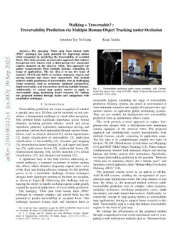 Walking = Traversable? : Traversability Prediction via Multiple Human
  Object Tracking under Occlusion