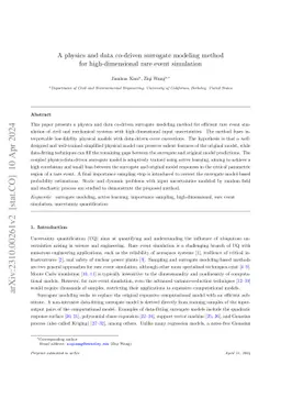 A physics and data co-driven surrogate modeling method for
  high-dimensional rare event simulation