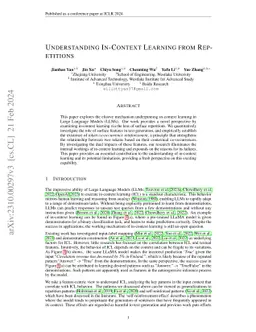 Understanding In-Context Learning from Repetitions