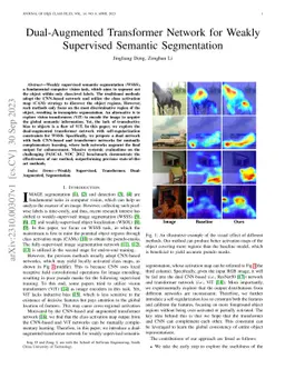 Dual-Augmented Transformer Network for Weakly Supervised Semantic
  Segmentation
