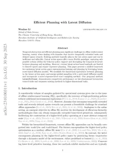 Efficient Planning with Latent Diffusion