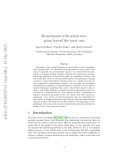 Memorization with neural nets: going beyond the worst case