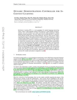 Dynamic Demonstrations Controller for In-Context Learning