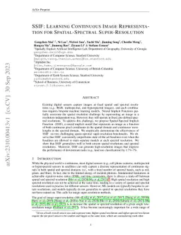 SSIF: Learning Continuous Image Representation for Spatial-Spectral
  Super-Resolution