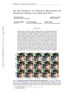 On the Stability of Iterative Retraining of Generative Models on their
  own Data
