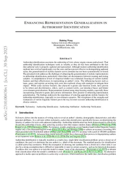 Enhancing Representation Generalization in Authorship Identification