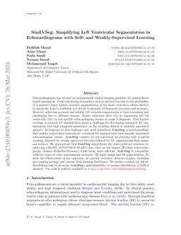 SimLVSeg: Simplifying Left Ventricular Segmentation in 2D+Time
  Echocardiograms with Self- and Weakly-Supervised Learning