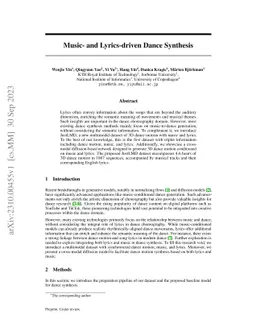 Music- and Lyrics-driven Dance Synthesis