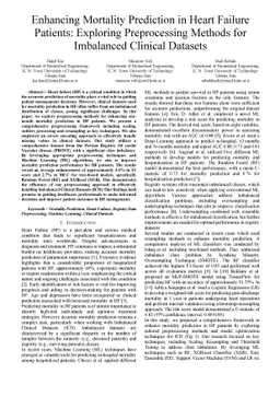 Enhancing Mortality Prediction in Heart Failure Patients: Exploring
  Preprocessing Methods for Imbalanced Clinical Datasets