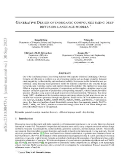 Generative Design of inorganic compounds using deep diffusion language
  models