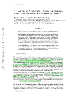 It HAS to be Subjective: Human Annotator Simulation via Zero-shot
  Density Estimation