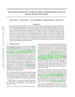 The Sparsity Roofline: Understanding the Hardware Limits of Sparse
  Neural Networks