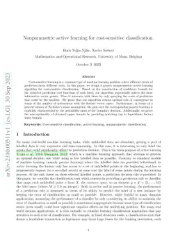 Nonparametric active learning for cost-sensitive classification