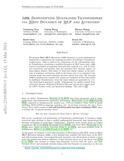 JoMA: Demystifying Multilayer Transformers via JOint Dynamics of MLP and
  Attention