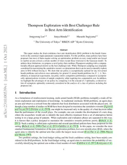 Thompson Exploration with Best Challenger Rule in Best Arm Identification