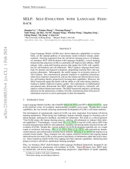 SELF: Self-Evolution with Language Feedback