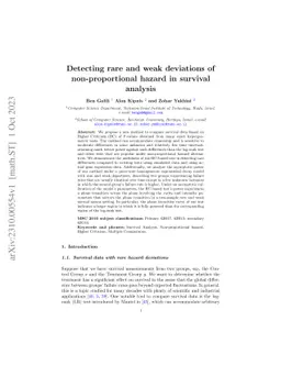 Detecting rare and weak deviations of non-proportional hazard in
  survival analysis