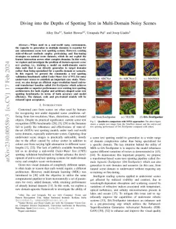 Diving into the Depths of Spotting Text in Multi-Domain Noisy Scenes