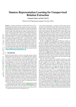 Siamese Representation Learning for Unsupervised Relation Extraction