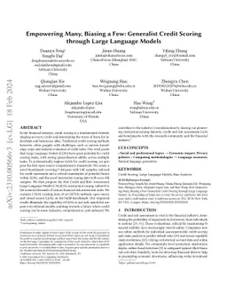 Empowering Many, Biasing a Few: Generalist Credit Scoring through Large
  Language Models