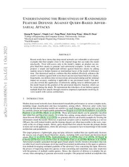 Understanding the Robustness of Randomized Feature Defense Against
  Query-Based Adversarial Attacks