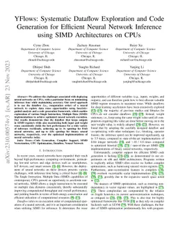 YFlows: Systematic Dataflow Exploration and Code Generation for
  Efficient Neural Network Inference using SIMD Architectures on CPUs