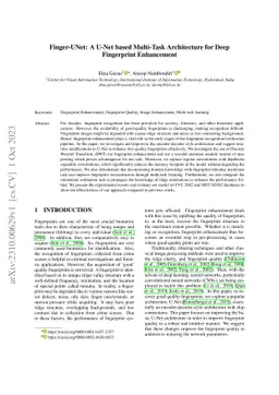 Finger-UNet: A U-Net based Multi-Task Architecture for Deep Fingerprint
  Enhancement