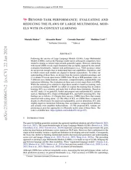 Beyond Task Performance: Evaluating and Reducing the Flaws of Large
  Multimodal Models with In-Context Learning