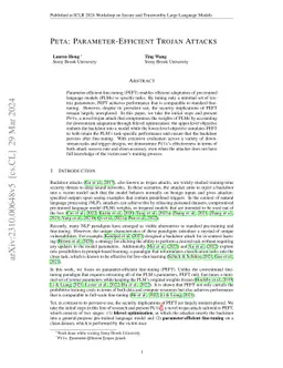 PETA: Parameter-Efficient Trojan Attacks