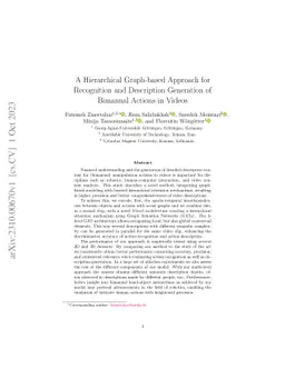 A Hierarchical Graph-based Approach for Recognition and Description
  Generation of Bimanual Actions in Videos