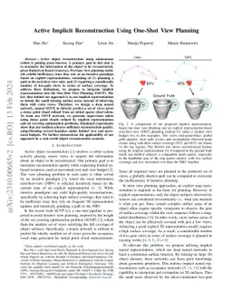 Active Implicit Reconstruction Using One-Shot View Planning