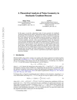 A Theoretical Analysis of Noise Geometry in Stochastic Gradient Descent