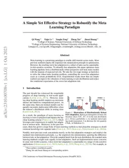 A Simple Yet Effective Strategy to Robustify the Meta Learning Paradigm