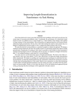 Improving Length-Generalization in Transformers via Task Hinting
