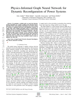 Physics-Informed Graph Neural Network for Dynamic Reconfiguration of
  Power Systems