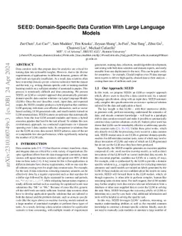 SEED: Domain-Specific Data Curation With Large Language Models